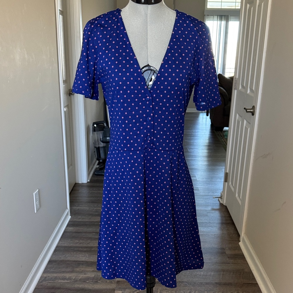 Zara Navy and Pink Mini Dress